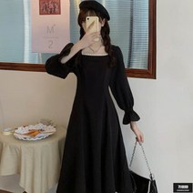 가바바 여성 롱원피스 프렌치 햅번 스타일 슬리밍 리틀 드레스 원피스 G58343