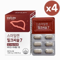 식약처 인증 밀크씨슬 추출물 비타민 미네랄 실리마린 여성 남성 직장인 간 건강 영양제, 4개, 30정