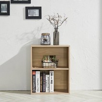 가벽 공간분리 좁은 확장형 거실 전면 꾸미기 원목 낮은 원룸 가로 2단 작은 책장, 오크