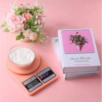 Eudera 주방저울 전자저울 다기능 고정밀 pp플라스틱 밀봉하다 디지털 주방저울 5kg, 핑크색