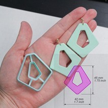 도자기공예 만들기 도구 물레 DIY모로코 마름모 도넛 폴리머 클레이 커터 새로운 부드러운 도자기 귀걸이, 11 4-C