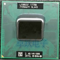 노트북 프로세서 원래 인텔 cpu 노트북 코어 2 듀오 t7700 cpu 4m 소켓 479 캐시2 4ghz800듀얼 코어 노트북 프로세서 지원 965, 한개옵션0
