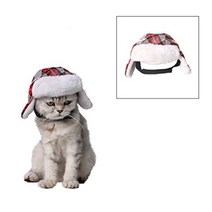 Stock Show Pet Trapper Hat Christmas Holiday Festival Costume Cat Dog Old-Fashion Classic Plaid Hat, 1