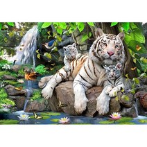 숲속호랑이 패브릭 보석십자수 40x50, 없음