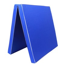 높이뛰기매트 미끄럼방지 100cm 앞구르기 뜀틀 접이식, 블루 도톰PU가죽100x50x5양접이