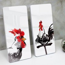 ie689-폼아크릴액자8CmX18CmX2ea_풍수에좋은닭그림01