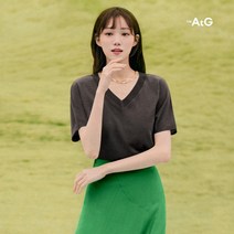 [온플]더엣지 23SS 프렌치 린넨 혼방 캡 슬리브 니트 3종