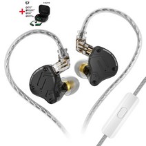 무선 블루투스 이어폰 헤드폰 KZ ZS10 PRO X 하이브리드 기술 1DD 4BA 금속 유선 저음 HIFI 인 모니터 게, 06 AZ10 Black With MIC