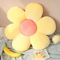 1인용 안락 흔들 의자 무중력 체어 베개 소파 쿠션플라워 플러시 던지기 쿠션 거실 침실, 노란색 분말, 45x45cm