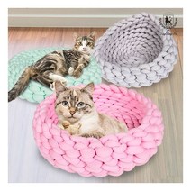 [딩동펫(펫)] 반려동물 왕뜨개 방석 L사이즈, 선택:왕뜨개방석_그레이_L