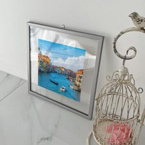 ac912-투명액자38CmX38Cm 이탈리아의베네치아 블랙