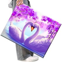 파센 DIY 보석 십자수 캔버스형 50 x 40 cm, A-007.사랑하는 백조입니다