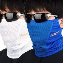 RXF 맥스7 1+1 앞면메쉬 여름 냉감 골프스킨 멀티스카프 파크골프, 화이트+블루