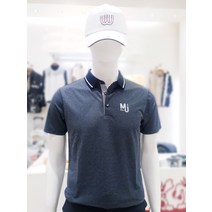 MU스포츠 남성 잔패턴 요꼬에리 티셔츠 네이비 GV32TSM5(168373 )