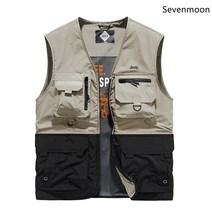 Sevenmoon 조끼 남성용 세이프베스트 아웃도어 멀티 포켓 베스트 M-4XL