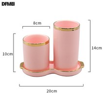 DFMEI 수저통 도자기 가정용 주방 이중 물빠짐 수저통, (더블수저통)핑크