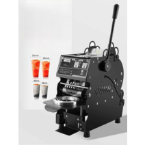 자동 컵 실링기 플라스틱 컵 필름 부착기 포장기, 반자동 실링기 스틸 수평 몸체