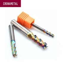 CRONAMETAL-카바이드 밀링 커터 3 플루트 U 모양 알루미늄/쿠퍼 DLC 코팅용 스퀘어 엔드 밀, 04 D4x12xD4x50Lx3T
