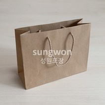성원포장 명품 종이가방 크라프트 무지 종이쇼핑백, 1개, 7호(가로형)