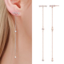 라울스톤 14K 금침 로즈골드 원터치 드롭 진주 데일리 귀걸이
