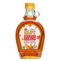 골든드롭 100% 유기농 메이플 시럽 캐나다 A등급 앰버리치 330g, 250ml, 2개