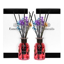 에스메랄다 디퓨저 1+1 600ml 대용량 답례품 플라워 생화 선물세트 디퓨저 방향제, 블랙 체리_에디션 2set