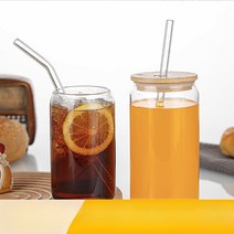 아마존 고붕소 실리콘 유리 물컵 16oz 텀블러 20oz 콜라컵 뚜껑있는 유리 가정용 커피컵, 01. 500ml-투명, 01. 401-500ml