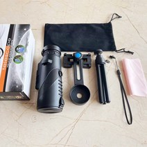 신축주밍 hd 단망경 고화질 고배율 전문 단안 망원경 80x100 HD 전화 카메라 줌 스타스코프 삼각대 야, 03 Black - full match