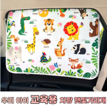아기 차량용 창문 햇빛가리개 유아 차커튼 호기심 창의력 쑥쑥, 영어놀이