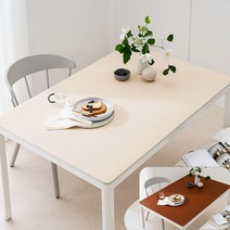 (14colors 11size) 롤로아 100% 방수 가죽 식탁보 테이블보, 120x120cm, 양면-10 (Ivory+Choco)