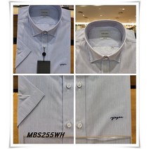 YJ2MBS255WH 예작 슬림핏 노타이 스넵단추 핀스트라이프 반팔 남방 셔츠