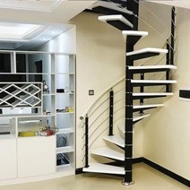 회전식 복층 계단 공간절약 전원 주택 다락 나선형, 4.0mm트레이+40mm페달+부티크 가드레일
