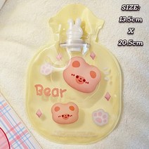 귀여운 주전자 뜨거운 물병 가방 열 손 따뜻하게 침대 어린이 투명 만화 토끼 돼지 꽃 커버 팩, 03 NO.3 Size 13.5x20cm