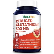 NusaPure Reduced 글루타치온 항산화제 500mg 180캡슐