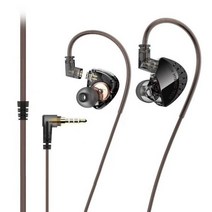 Lafitear LD2 1DD 폰 듀얼 마그네틱 다이나믹 드라이브 헤드폰 음악 헤드셋 2 핀 교체 가능 케이블호환 커버 패드 호환 이어패드 밴드, 01 earphone black