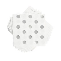 케이크워크 디자인냅킨, Foiled Silver Dot, 1개
