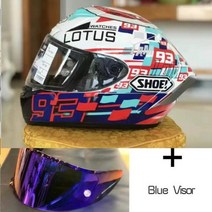 풀 페이스 쇼에이 X14 시계 로터스 LS39 마르케즈 오토바이 헬멧 남자 승마 자동차 모토크로스 레이싱 F, C Helmet+M