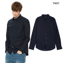 (정품)TNGT (95/100 사이즈 특가) 네이비 솔리드 베이직핏 캐주얼 셔츠