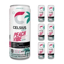 셀시어스 오리지널 325ml 에너지 비타민 피트니스 드링크 스파클링피치바이브, 6개