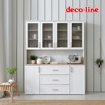 데코라인 코넬 모다 1600L 서랍형 주방수납장 상부장 세트 DGJ065C, 화이트+오크