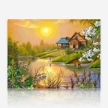 노을진 시냇물 DIY 보석십자수 십자수 비즈세트