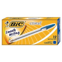 BIC 크리스탈볼펜 1.0mm 청 BIC 크리스탈볼펜 1.0mm 청 12개입 (제스트)_741EA, 본상품선택, 본상품선택