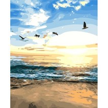 DIY 쉬운 명화 유화그리기 떠오르는 태양 40x50 그림 피포페인팅 백드롭페인팅