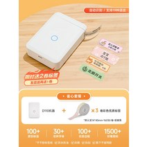 D110 라벨 프린터 가정용 스티커 라벨 부착기 가격 바코드 식품 유통 기한 휴대용 소형 열감 블루투스 휴대폰 투명 컬러 네임 스티커, AU.D110화이트+3롤컬러라벨