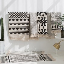 페르시안카페트 모로칸러그 kilim 블랙 화이트 100 면 거실 카펫 기하학 인도 깔개