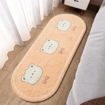 리빙쉘 주방 침대 거실 고양이 강아지 당근 패브릭 카페트 발매트, 살구곰