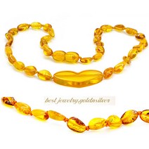 허니 빈 하트 미아방지 호박목걸이 천연호박 미아방지 목걸이 아이선물 돌선물 베이비 유아동 주얼리 발트해 호박 목걸이 호박 미아방지목걸이