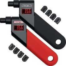 Accutire MS-4021R 디지털 타이어 압력 게이지 밸브 캡 4개 5-150psi (psi bar kPa kg/cm2)(레드 1개 블랙) 551294, Red + Black