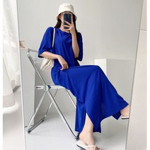 메르시 롱 트임 원피스 시원한 여름 원피스 빅사이즈 롱 만능원피스 박시 루즈핏 등원룩 홈웨어