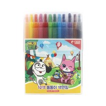 대진 티티경인 12색 색연필 애니멀 새프식 돌돌이 색연필, 1개